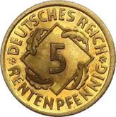 Obverse 5 Rentenpfennig 1924 G