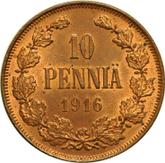 Reverse 10 Pennia 1916
