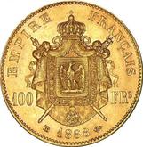 Reverse 100 Francs 1868 BB