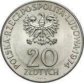 Obverse 20 Zlotych 1974 MW JMN 25 Years of Council for Mutual Economic Assistance