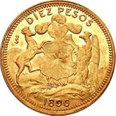 Reverse 10 Pesos 1896 So