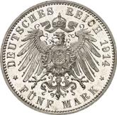 Reverse 5 Mark 1914 E Saxony