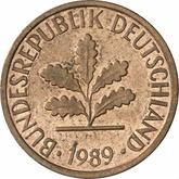 Reverse 1 Pfennig 1989 F