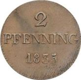 Reverse 2 Pfennig 1835