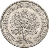 Reverse 5 Reichsmark 1931 E Oak Tree