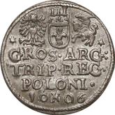 Reverse 3 Groszy (Trojak) 1606 K Krakow Mint
