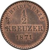 Reverse 1/2 Kreuzer 1871