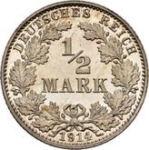 Obverse 1/2 Mark 1914 J