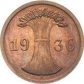 Reverse 2 Reichspfennig 1936 E
