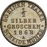 Reverse 1/2 Silber Groschen 1868 A
