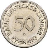Obverse 50 Pfennig 1949 G Bank deutscher Länder