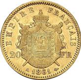 Reverse 20 Francs 1861 A