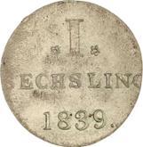 Reverse Sechsling 1839 H.S.K.