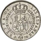 Reverse 4 Reales 1844 B PS