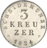 Reverse 3 Kreuzer 1834