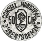 Obverse 50 Céntimos no date (1936-1939) Arenys de Mar