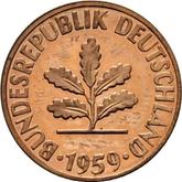 Reverse 2 Pfennig 1959 J
