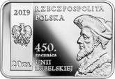 Obverse 20 Zlotych 2019 450th Anniversary of the Union of Lublin