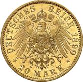 Reverse 20 Mark 1890 A Prussia
