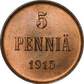 Reverse 5 Pennia 1915