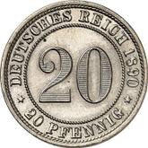 Obverse 20 Pfennig 1890 D