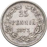 Reverse 25 Pennia 1873 S