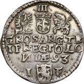 Reverse 3 Groszy (Trojak) 1593 IF Olkusz Mint