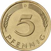 Obverse 5 Pfennig 1972 D
