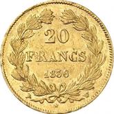 Reverse 20 Francs 1836 W