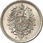 Reverse 5 Pfennig 1875 J