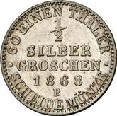 Reverse 1/2 Silber Groschen 1868 B