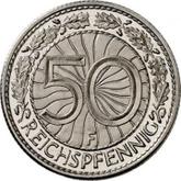 Reverse 50 Reichspfennig 1928 F