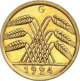 Reverse 5 Rentenpfennig 1924 G