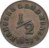 Reverse 1/2 Kreuzer 1831