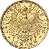 Reverse 10 Mark 1896 D Bayern