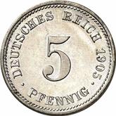 Obverse 5 Pfennig 1905 D