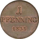 Reverse 1 Pfennig 1835