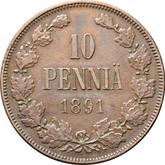 Reverse 10 Pennia 1891