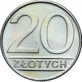 Reverse 20 Zlotych 1987 MW