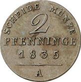 Reverse 2 Pfennig 1835 A