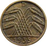 Reverse 5 Reichspfennig 1935 D