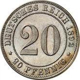 Obverse 20 Pfennig 1892 J