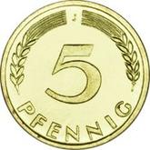 Obverse 5 Pfennig 1949 J Bank deutscher Länder