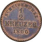 Reverse 1/2 Kreuzer 1866