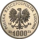 Obverse 1000 Zlotych 1986 MW ET Pattern Owl
