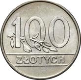 Reverse 100 Zlotych 1990 MW
