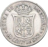 Reverse 40 Céntimos de escudo 1865