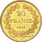Reverse 20 Francs 1841 A