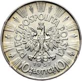 Obverse 10 Zlotych 1937 Jozef Pilsudski