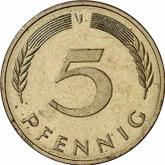 Obverse 5 Pfennig 1988 J